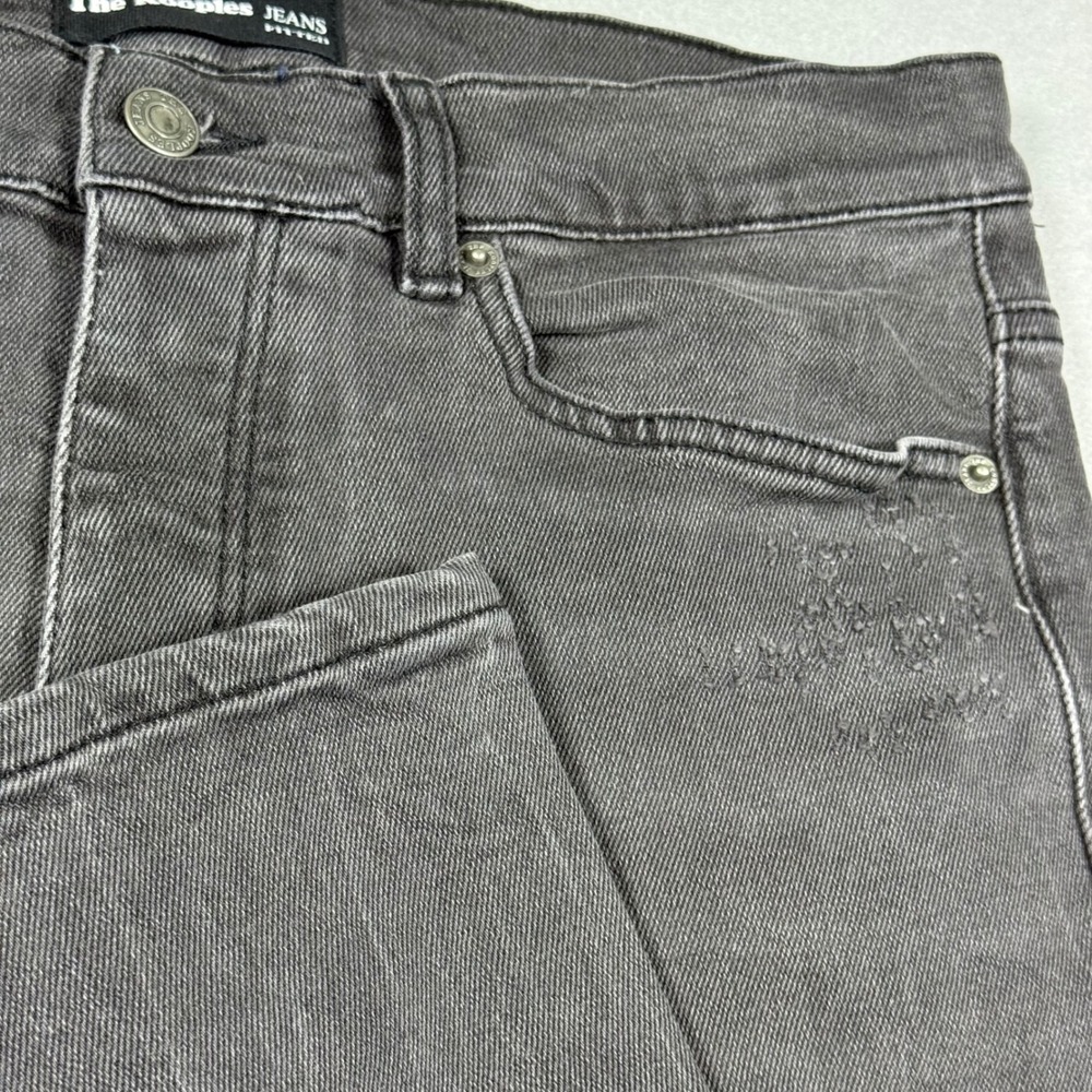 The Kooples Jeans Fitted Mens 33 Distressed Charcoal Grey Faded Slim Denim